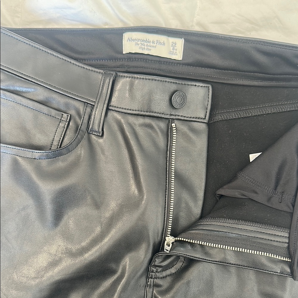 Abercrombie & Fitch Black Faux Leather Pants